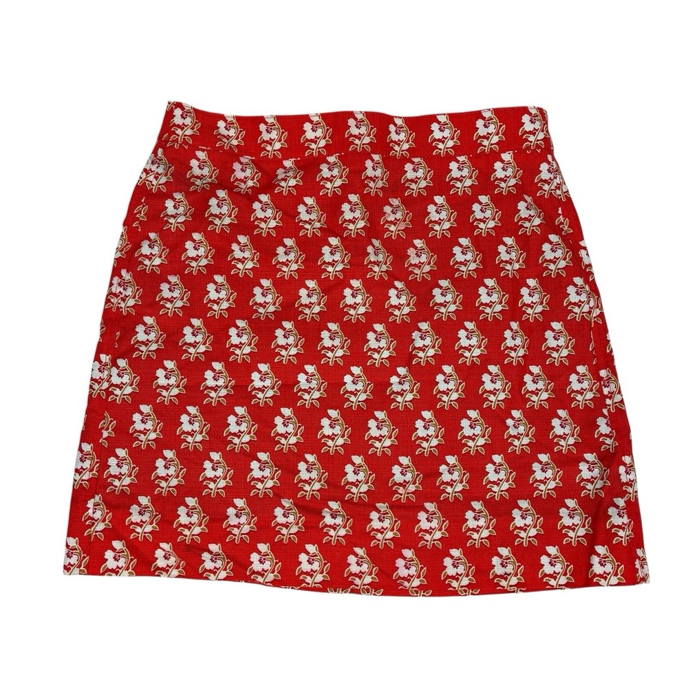 J. Crew Grass Cloth Womans Mini Micro Skirt Sz 2 P Floral Novelty Beach Preppy